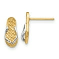 thumbnail image 1 of 14K and Rhodium Flip Flop Earrings 14k Yellow Gold Earrings, 1 of 1