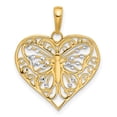 thumbnail image 1 of 14K and White Rhodium D/C Butterfly Heart Pendant, 1 of 4