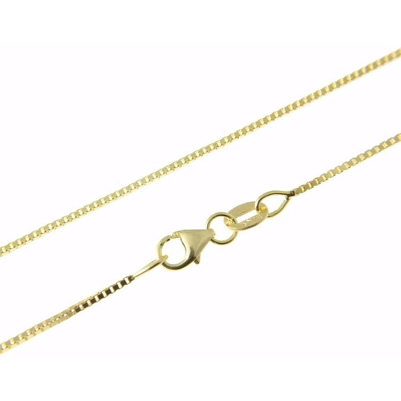 14K solid yellow gold 0.65mm box chain necklace lobster clasp 16"
