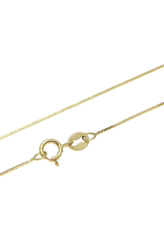 14K solid yellow gold 0.6mm box chain necklace 16"