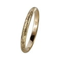 thumbnail image 1 of 14K solid yellow gold hand engraved Hawaiian princess scroll band ring 2mm size 7, 1 of 3