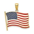 thumbnail image 1 of 14K w Enamel American Flag Charm Yellow Gold Material Sparkling Lustrous Stunning A classic choice for celebrating love and achievement, 1 of 3
