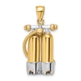 thumbnail image 1 of 14K Yellow Gold Rhodium Polish Finish 3-Dimensional Double Scuba Tanks with Air Hose Charm Pendant, 1 of 5