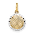 thumbnail image 1 of 14K Yellow Gold, White Rhodium Polished Finish Mini Filigree Mesh Sunflower Design Pendant, 1 of 4