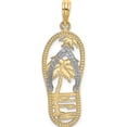 thumbnail image 1 of 14K wRhodium Palm Tree Flip-Flop Charm Yellow Material Stylish Statement Vibrant A classic choice for celebrating love and achievement, 1 of 1