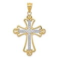 thumbnail image 1 of 14K with Rhodium Budded Cross Pendant, 1 of 1