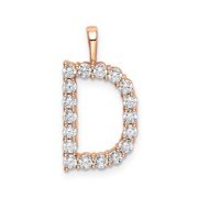 14KR Large Initial D Diamond Pendant