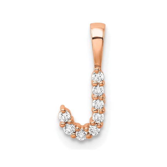 14KR Small Initial J Diamond Pendant