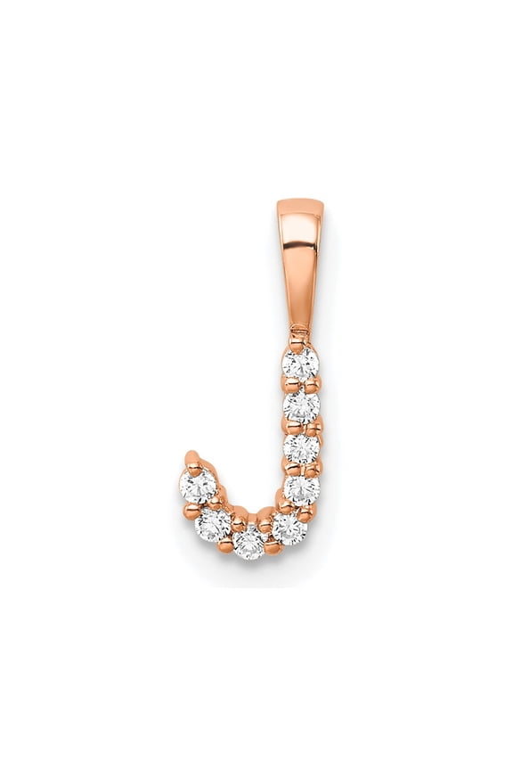 14KR Small Initial J Diamond Pendant