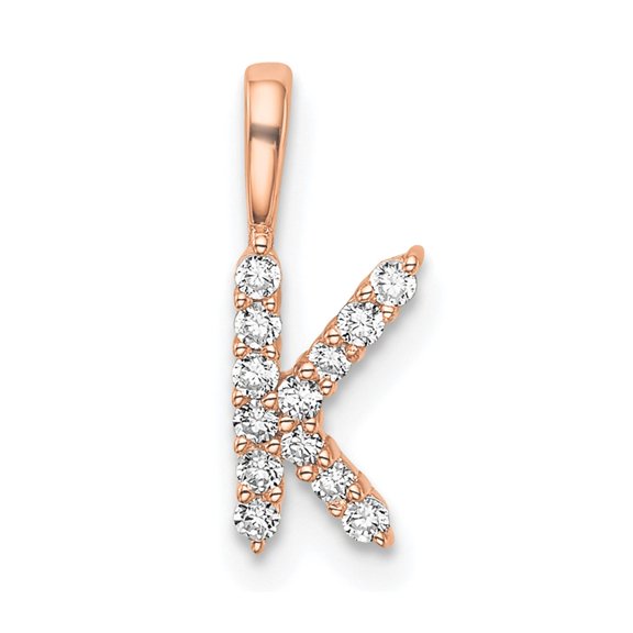14KR Small Initial K Diamond Pendant