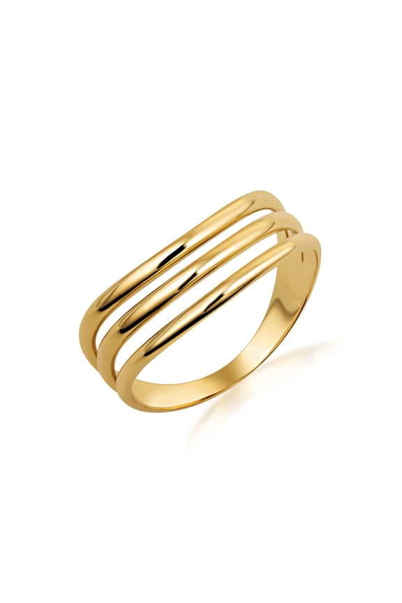 14KSolid Gold Triple Row High-Polish Band (Size 8)