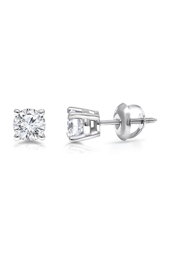 14KT 1/4CTW Solitaire Lab Grown Diamond Diamond Earring
