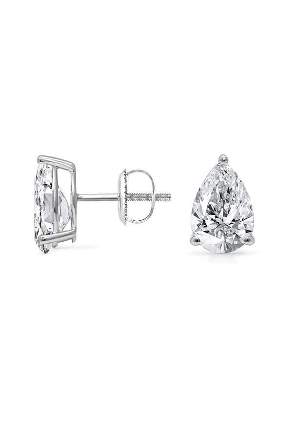 14KT 3CTTW Lab Grown Diamond PEAR Stud Earrings