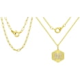 thumbnail image 1 of 14KT Gold Flash Plated Double Necklace Set with Simulated Diamonds Adult, 1 of 5