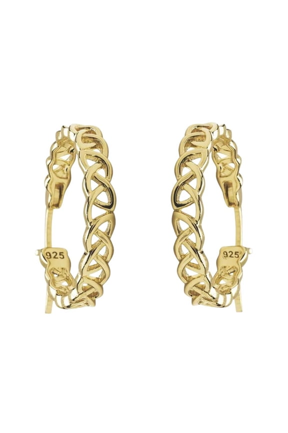 14Kt Gold Vermeil Celtic Knot Hoop Earrings