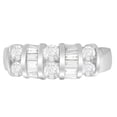thumbnail image 1 of 14KT White Gold 1 CTTW Round and Baguette-cut Diamond Ring (H-I, I1-I2), 1 of 4