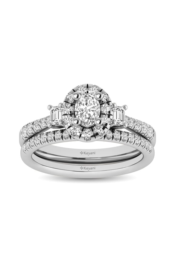 14KT White Gold 1Ct.Tw. Diamond keyani Bridal Ring