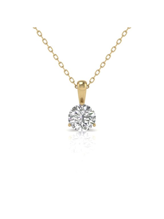 14KT YG 2ct Three prong Martini Pendant