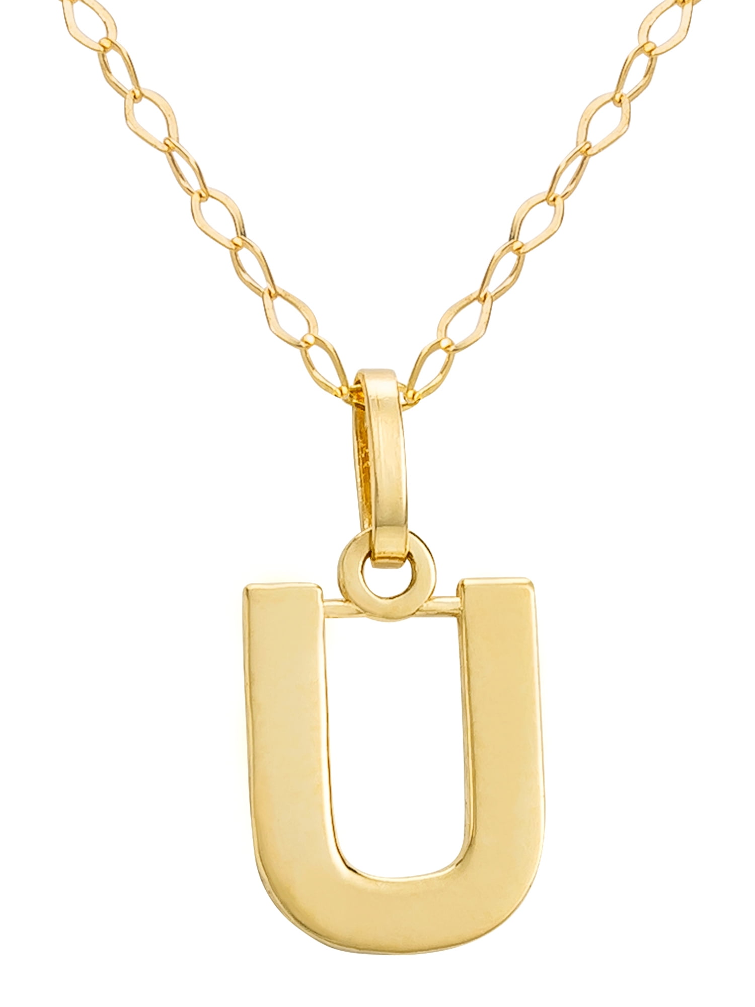 14KT Yellow Gold Initial Pendant Necklace, 18