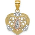 thumbnail image 1 of 14KTwo-tone wWhite Rhodium Guadalupe In Heart Charm Material Primary Purity Beautiful Luxurious Stunning Celebrate milestones with style and brilliance, 1 of 4