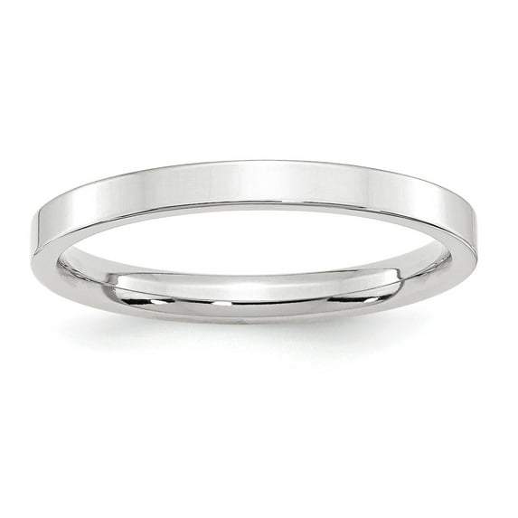 14KW 2.5mm Standard Flat Comfort Fit Band Size 6 in 14k White Gold
