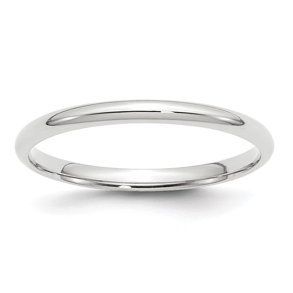 14KW 2mm LTW Comfort Fit Band Size 5.5 in 14k White Gold