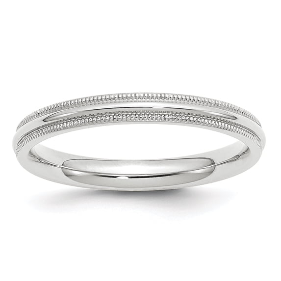 14KW 3mm Milgrain Comfort Fit Band Size 6