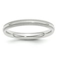 thumbnail image 1 of 14KW 3mm Milgrain Comfort Fit Band Size 8 in 14k White Gold, 1 of 2