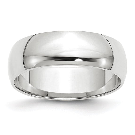 14KW 6mm LTW Half Round Band Size 10.5 in 14k White Gold