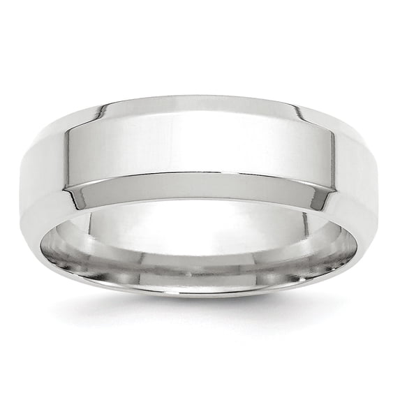 14KW 7mm Bevel Edge Comfort Fit Band Size 11.5 in 14k White Gold
