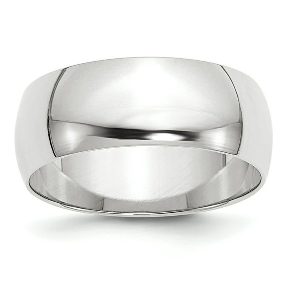 14KW 8mm Lightweight Half Round Band Size 7.5