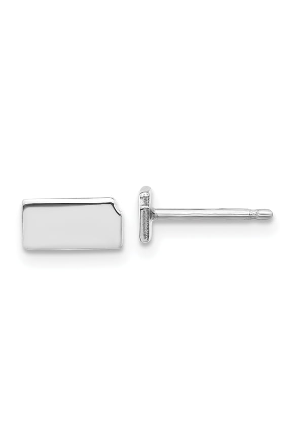 14KW Kansas State Earrings 14k White Gold Earrings