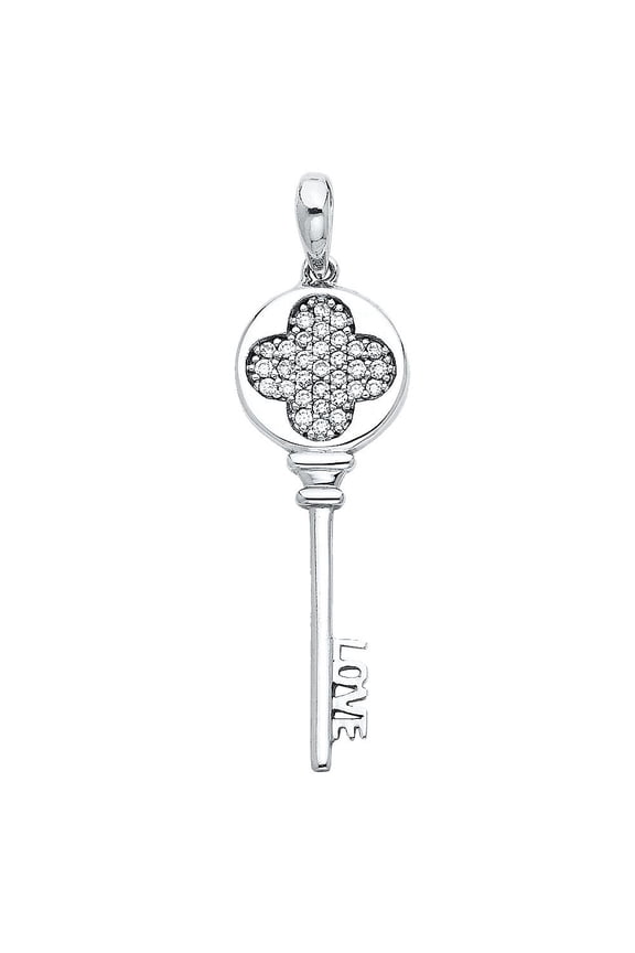 14KW Love Key Pendant
