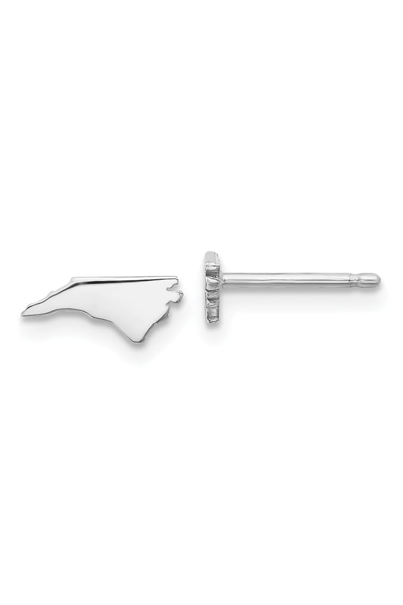 14KW North Carolina State Earrings 14k White Gold Earrings