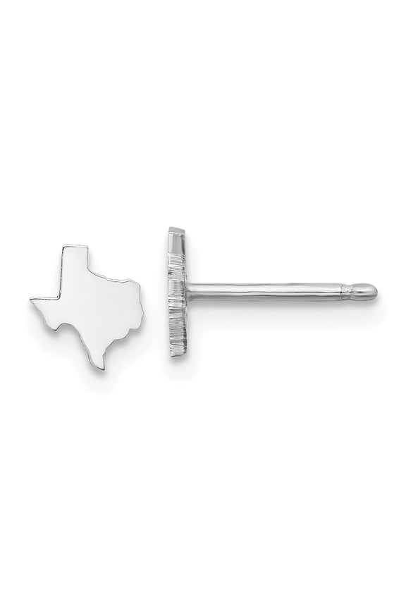 14KW Texas State Earrings 14k White Gold Earrings