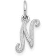 thumbnail image 1 of 14KW White Gold Casted Script Letter N Initial Charm, 1 of 5