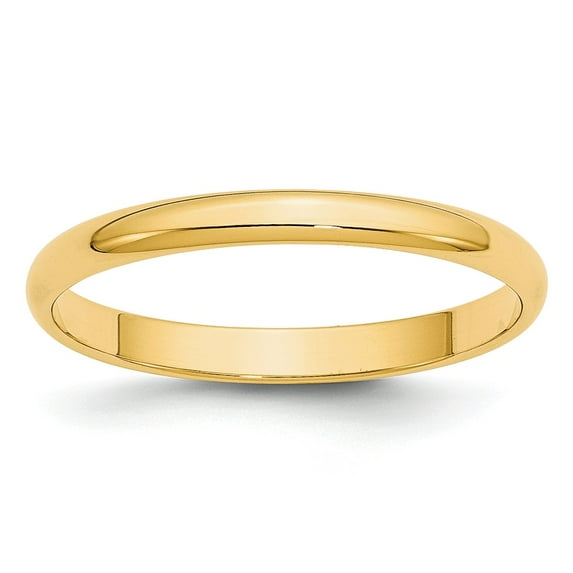 14KY 2.5mm LTW Half Round Band Size 10 in 14k Yellow Gold