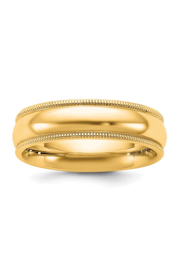 14KY 5.5mm Milgrain Comfort Fit Band Size 12