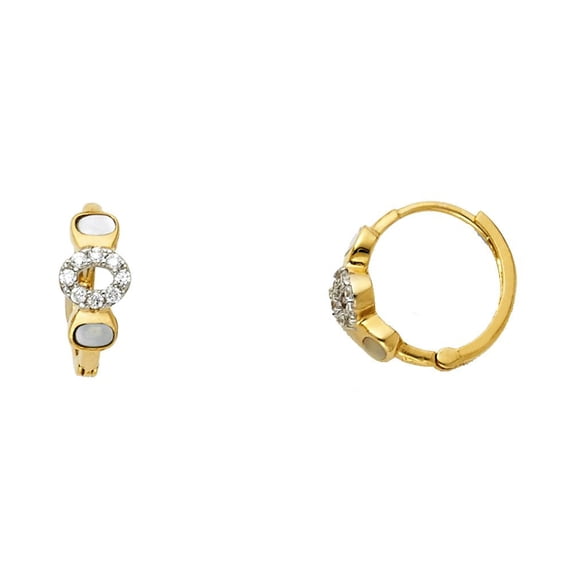 14KY CZ Huggies Earringsrings