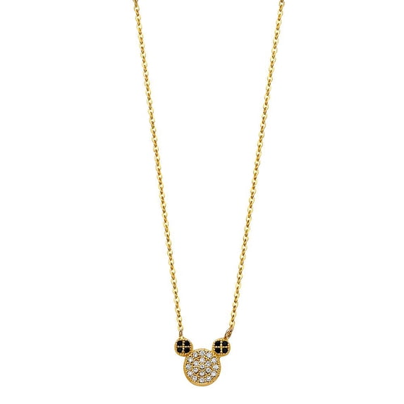 14KY CZ Necklace - 17+1"