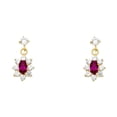 thumbnail image 1 of 14KY HANGING FLOWE Red CZ Stud Earrings w/Screw, 1 of 1