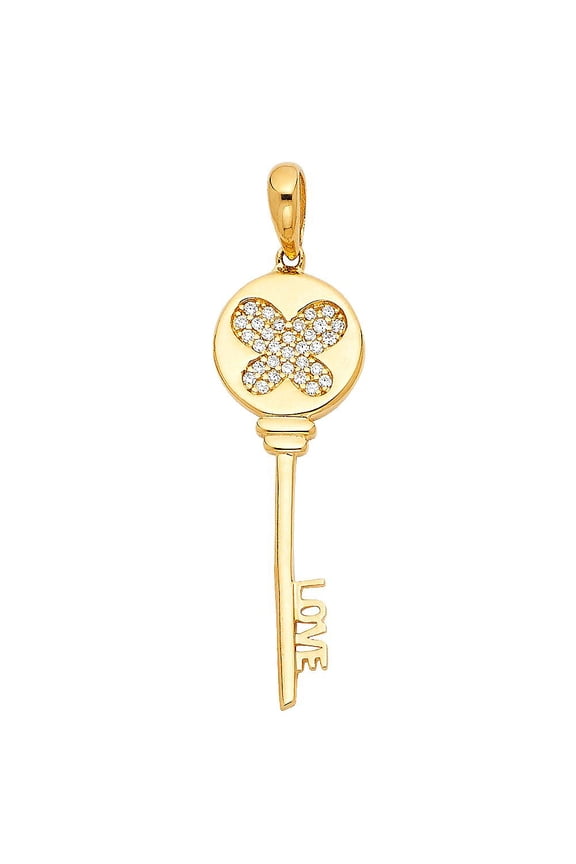 14KY Love Key Pendant