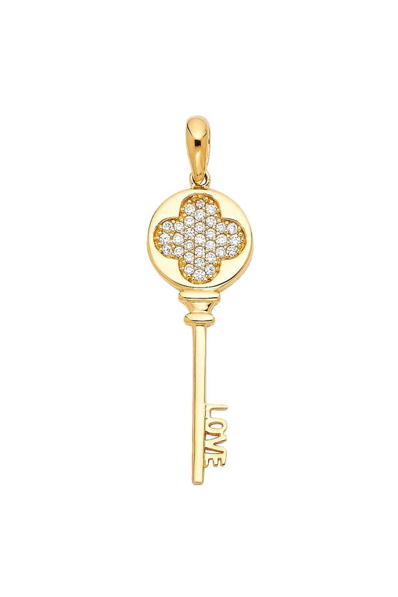 14KY Love Key Pendant