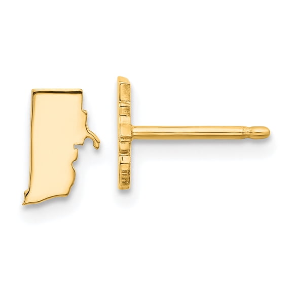 14KY Rhode Island State Earrings 14k Yellow Gold Earrings