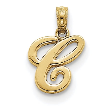 14KY Script Letter C Initial Pendant YC993C