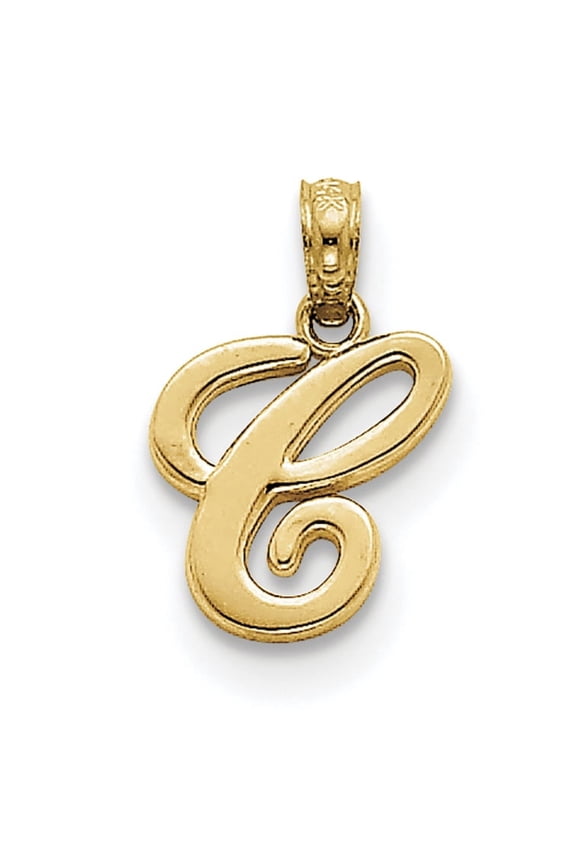 14KY Script Letter C Initial Pendant YC993C