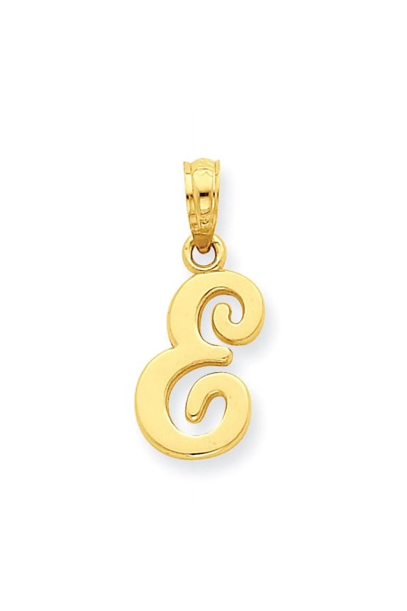 14KY Script Letter E Initial Pendant YC993E