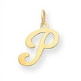 thumbnail image 1 of 14k Yellow Gold 14KY Script Letter P Initial Charm Pendant, 1 of 4