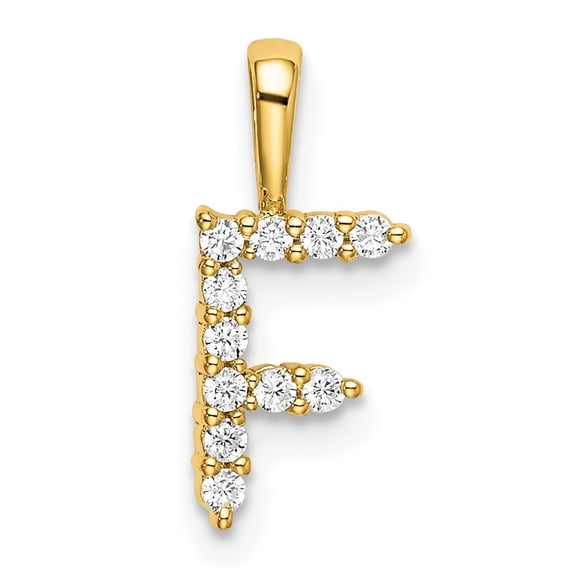 14KY Small Initial F Diamond Pendant