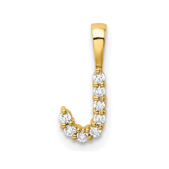 14KY Small Initial J Diamond Pendant